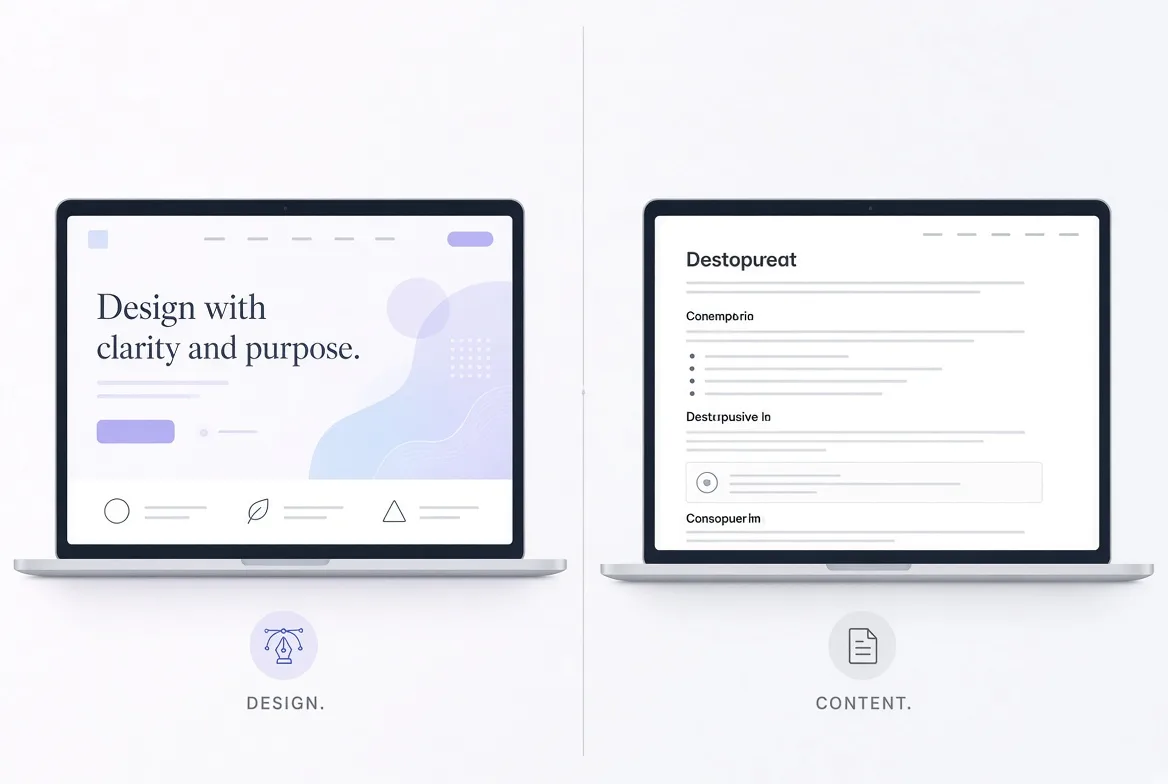 website design vs content